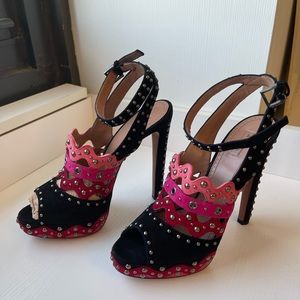 Alaia pink/black high heel sandals 40